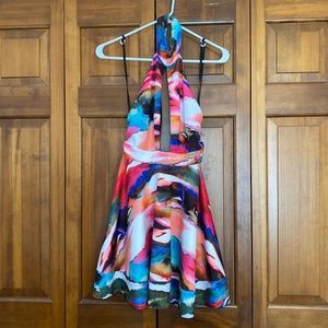 Bebe Watercolor Cocktail Dress